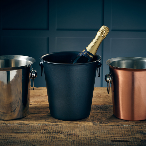 Picture of GenWare Metallic Black Wine Bucket 21.5 x 20.5 x 21.5cm (L x W x H)