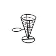 Picture of Genware Serving Cone 1 Ramekin Well 21.5cm 20 x 12.5 x 21.5cm (L x W x H)