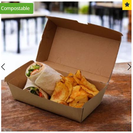 Picture of #9 Corrugated Kraft Meal / Lunch Box  200pk