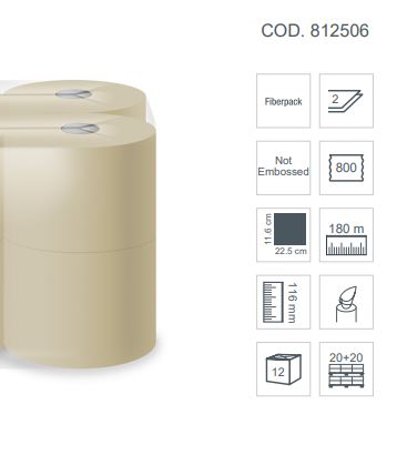 Picture of Lucart Eco Natural L-one Mini 180 Toilet Roll