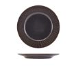 Picture of Terra Porcelain Black Fluted Winged Plate 21cm 20.8 x 2.3cm (Dia x H)