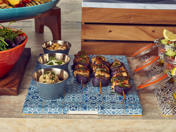 Picture of Blue Marrakesh Melamine GN1/1 Slab 