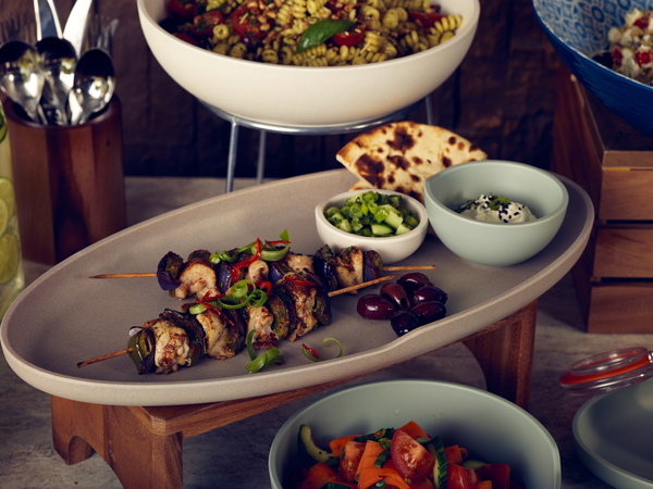 Picture of Sand Brown Copenhagen Oval Melamine Dish 55 x 27.5cm 550 x 275 x 35mm (L x W x H)