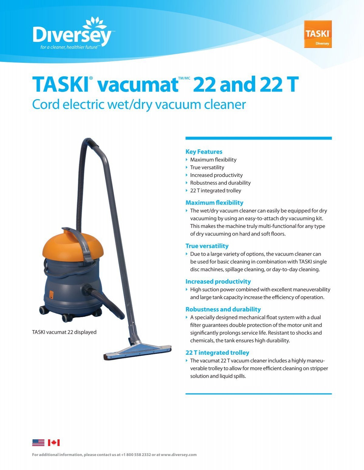 Picture of TASKI vacumat 22 litre, wet & dry vacuum.