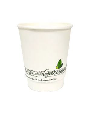 Picture of GreenSpirit White 8oz D/W Compostable Cups 500pk